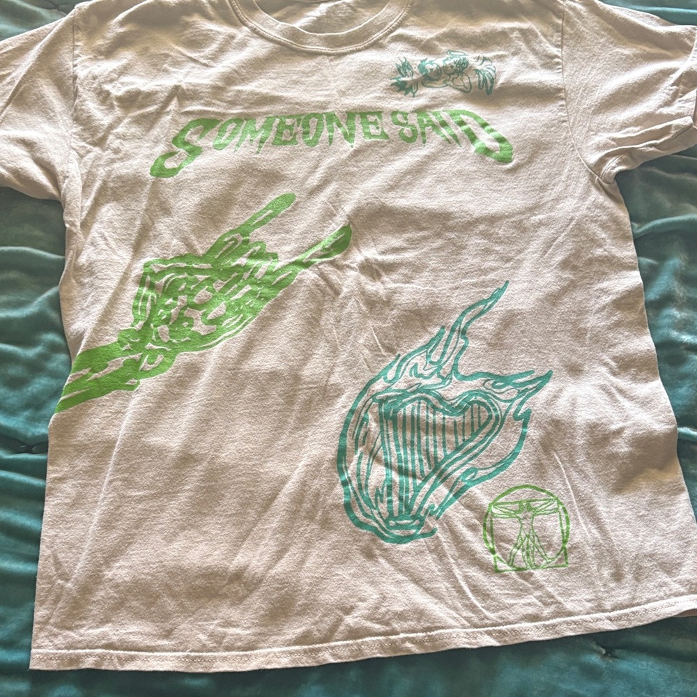 Graphic Tee with Green Accents